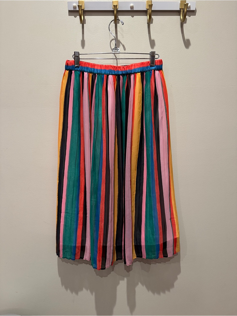 Who What Wear Multicolor Vertical Stripe Midi Skirt